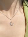 thumb 925 Sterling Silver Rhinestone Cat Gold Dainty Necklace 2
