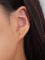 thumb 925 Sterling Silver Cubic Zirconia Triangle Minimalist Stud Earring 3