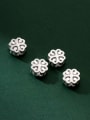 thumb S925 plain silver hollow 9mm four-leaf flower spacer beads 1