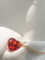 thumb 925 Sterling Silver Crystal Red Heart Dainty Necklace 2