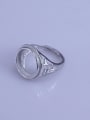 thumb 925 Sterling Silver 18K White Gold Plated Geometric Ring Setting Stone size: 13*13mm 1