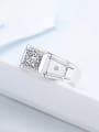 thumb 925 Sterling Silver Cubic Zirconia Geometric Dainty Men Band Ring 0