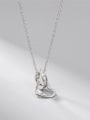 thumb 925 Sterling Silver Cubic Zirconia White Heart Minimalist Necklace 0