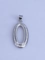 thumb 925 Sterling Silver Oval Pendant Setting Stone size: 9*21mm 0