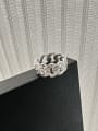 thumb 925 Sterling Silver Geometric Chain Vintage Band Ring 0