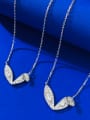 thumb 925 Sterling Silver Cubic Zirconia Rabbit  Ear Dainty Necklace 0