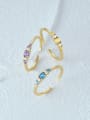 thumb 925 Sterling Silver Cubic Zirconia Geometric Minimalist Band Ring 1