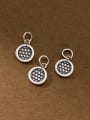 thumb S925 plain silver old Thai silver 10mm pattern round plaque pendant 0