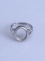 thumb 925 Sterling Silver 18K White Gold Plated Geometric Ring Setting Stone size: 10*12mm 0