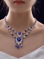 thumb 925 Sterling Silver High Carbon Diamond Blue Geometric Luxury Multi Strand Necklace 1