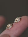 thumb 925 Sterling Silver Cubic Zirconia Hexagon Minimalist Huggie Earring 0
