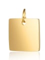 thumb Stainless steel Square Charm Height : 12 mm , Width: 15.5 mm 3