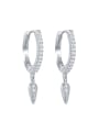 thumb 925 Sterling Silver Cubic Zirconia Geometric Dainty Huggie Earring 3
