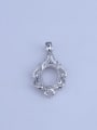 thumb 925 Sterling Silver Rhodium Plated Oval Pendant Setting Stone size: 9*13mm 1