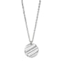 thumb 925 Sterling Silver  Minimalist Round Concave Convex  Necklace 4