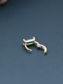 thumb 925 Sterling Silver Cubic Zirconia Geometric Minimalist Huggie Earring 2