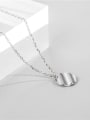 thumb 925 Sterling Silver  Minimalist Round Concave Convex  Necklace 1