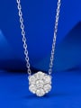 thumb 925 Sterling Silver Cubic Zirconia White Flower Dainty Necklace 1