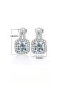 thumb 925 Sterling Silver Moissanite Square Dainty Cluster Earring 2