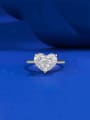 thumb 925 Sterling Silver Cubic Zirconia Heart Luxury Solitaire Ring 0