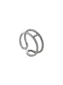 thumb 925 Sterling Silver Irregular Vintage Stackable Double Twist Ring 0
