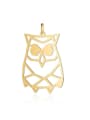 thumb Stainless steel Gold Plated Owl Charm Height :21 mm , Width:  34mm 0