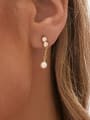 thumb 925 Sterling Silver Imitation Pearl Tassel Minimalist Threader Earring 1