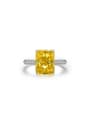 thumb 925 Sterling Silver High Carbon Diamond Yellow Geometric Dainty Ring 0