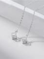 thumb 925 Sterling Silver Cubic Zirconia Minimalist Square Earring and Necklace Set 1