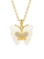 thumb 925 Sterling Silver Jade Butterfly Dainty Necklace 0
