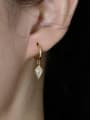 thumb 925 Sterling Silver Cubic Zirconia Geometric Minimalist Huggie Earring 1