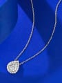 thumb 925 Sterling Silver High Carbon Diamond Pear Shaped Luxury Necklace 2