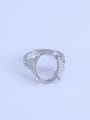 thumb 925 Sterling Silver 18K White Gold Plated Oval Ring Setting Stone size: 9*11 11*13 11*14 12*16 13*18 14*19MM 0