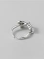 thumb 925 Sterling Silver Irregular Vintage Twist Knot Band Ring 1
