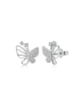 thumb 925 Sterling Silver Cubic Zirconia Hollow Butterfly Dainty Stud Earring 4
