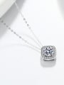 thumb 925 Sterling Silver Moissanite Square Dainty Necklace 2
