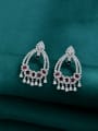 thumb 925 Sterling Silver High Carbon Diamond Geometric Luxury Cluster Earring 0