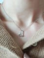 thumb 925 Sterling Silver Cubic Zirconia Heart Dainty Necklace 1