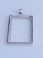 thumb 925 Sterling Silver 18K White Gold Plated Rectangle Pendant Setting Stone size: 13*17 16*22 16*26 20*30mm 0