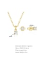 thumb 925 Sterling Silver Cubic Zirconia  Minimalist Geometric Earring and Necklace Set 2