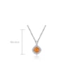 thumb 925 Sterling Silver High Carbon Diamond Orange Geometric Luxury Necklace 2
