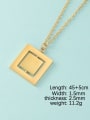 thumb Stainless steel Rotatable Double Layer Geometric Square  Pendant Necklace 1
