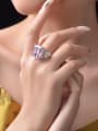 thumb 925 Sterling Silver High Carbon Diamond Geometric Luxury Ring 1