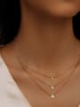 thumb 925 Sterling Silver Cubic Zirconia Geometric Dainty Multi Strand Necklace 1