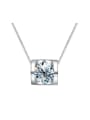 thumb 925 Sterling Silver Moissanite Square Dainty Necklace 2