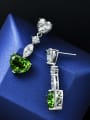 thumb 925 Sterling Silver High Carbon Diamond Heart Luxury Cluster Earring 3