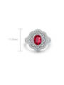 thumb 925 Sterling Silver High Carbon Diamond Red Geometric Luxury Ring 2