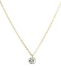 thumb 925 Sterling Silver Cubic Zirconia Round Dainty Necklace 0