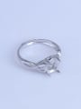 thumb 925 Sterling Silver 18K White Gold Plated Geometric Ring Setting Stone size: 7*9mm 2