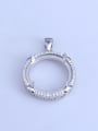 thumb 925 Sterling Silver Rhodium Plated Round Pendant Setting Stone size: 20*20mm 0